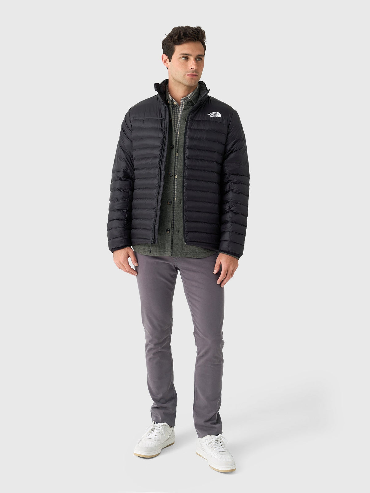 The North Face Black Stand-Collar Quilted Puffer Jacket