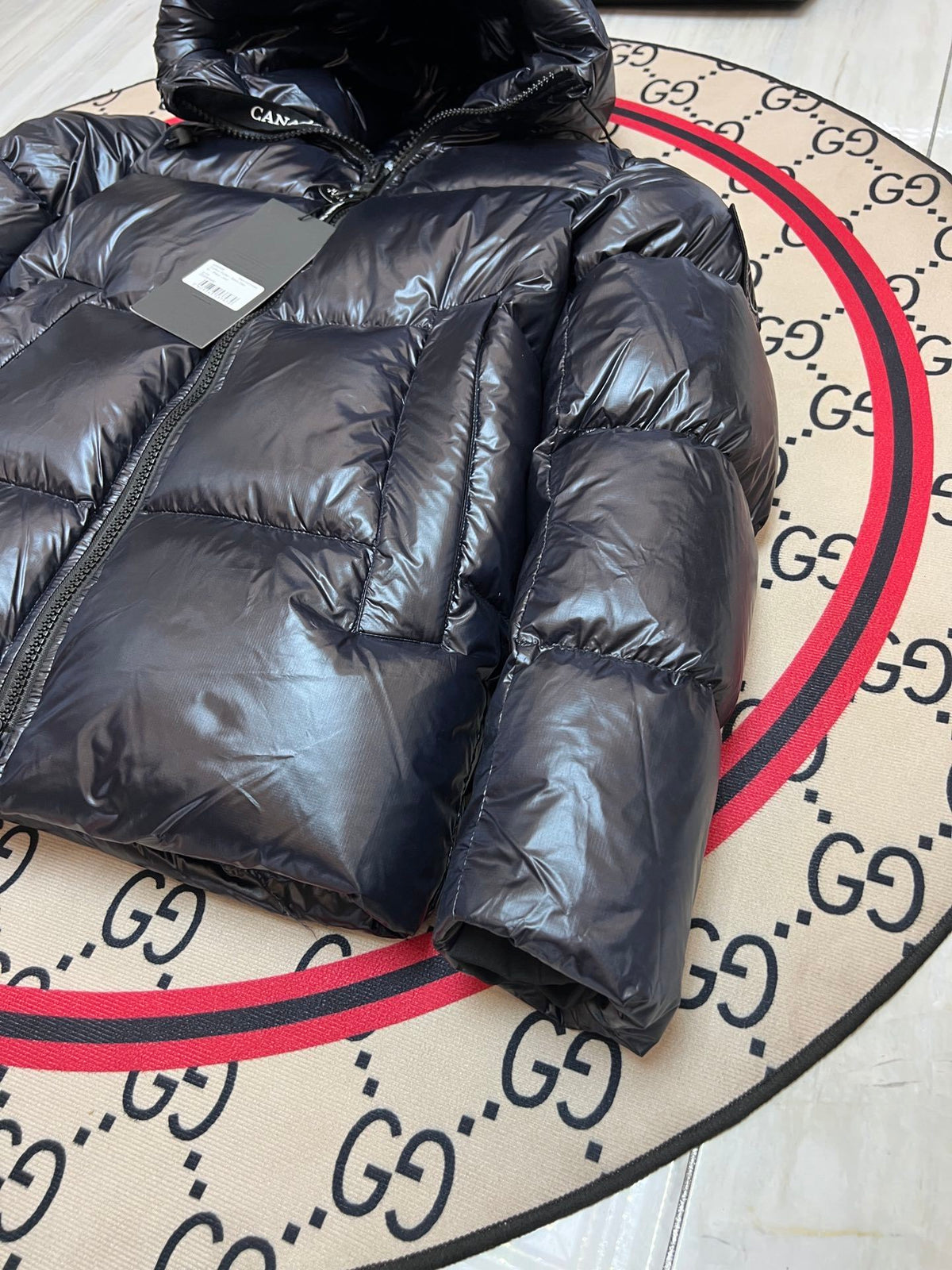 Canada Goose Glossy Black Hooded Puffer Jacket