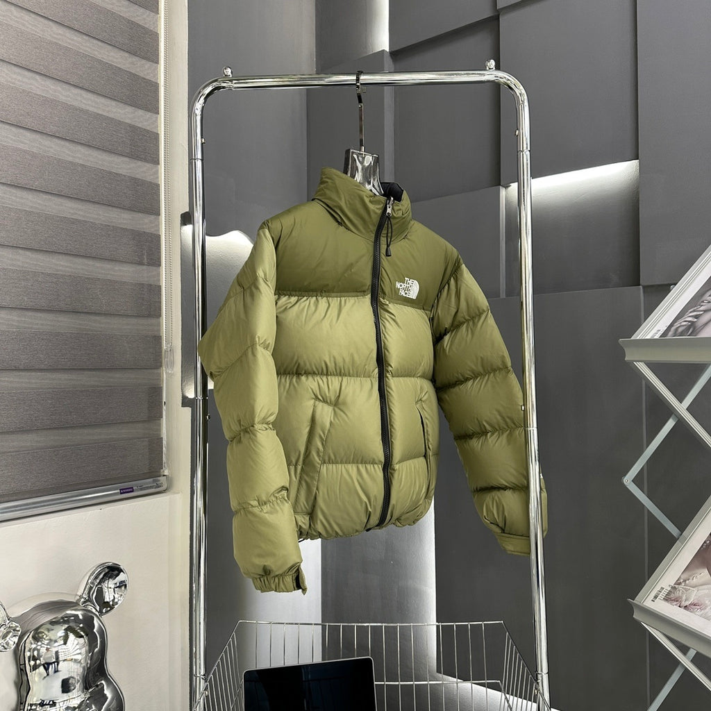 The North Face Olive Green Tonal Colorblock Puffer Jacket