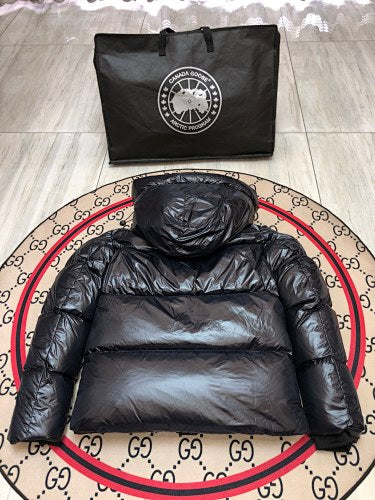 Canada Goose Glossy Black Hooded Puffer Jacket