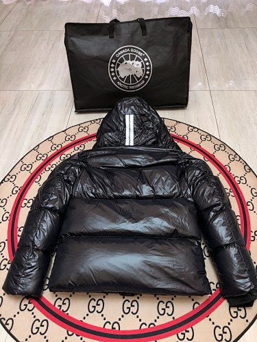 Canada Goose Glossy Black Hooded Puffer Jacket