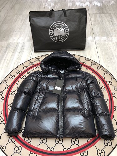 Canada Goose Glossy Black Hooded Puffer Jacket