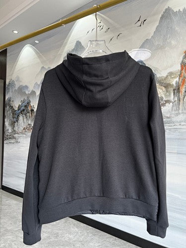 Moncler Black Hooded Hybrid Quilted Zip-Up Jacket