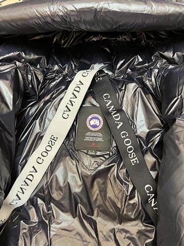 Canada Goose Glossy Black Hooded Puffer Jacket