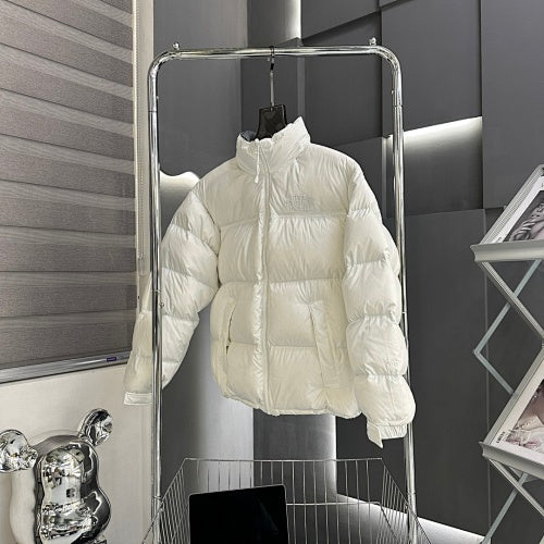 The North Face White Stand-Collar Quilted Puffer Jacket