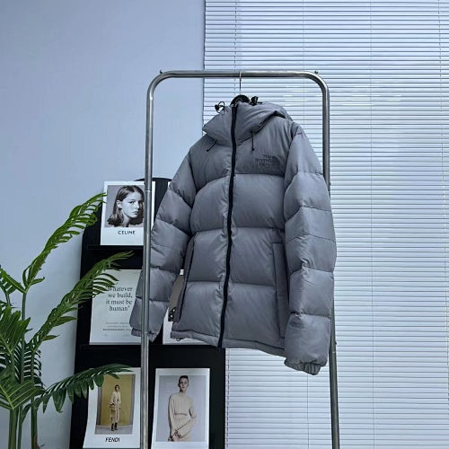 The North Face Purple Label Slate Gray Hooded Quilted Puffer Jacket
