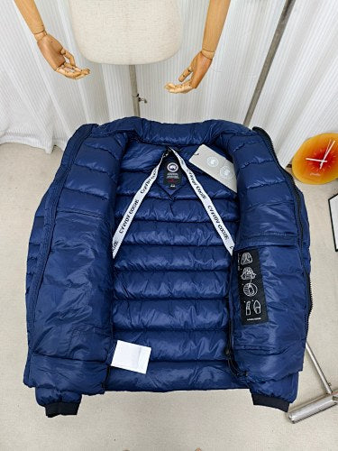 Canada Goose Navy Blue Stand-Collar Quilted Puffer Jacket