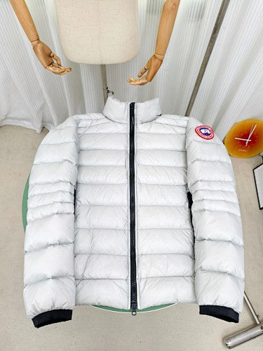 Canada Goose Silver Gray Stand-Collar Quilted Puffer Jacket