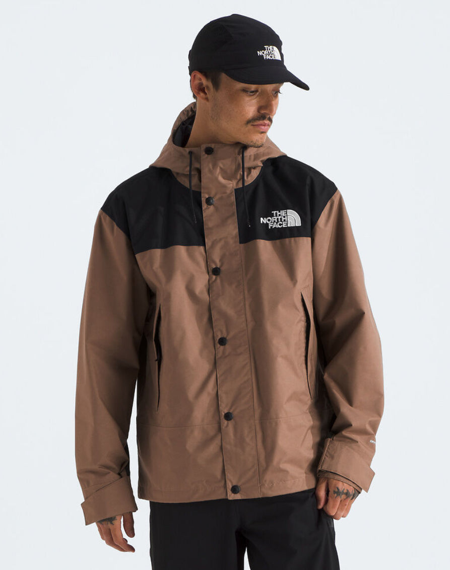 The North Face Tan Brown and Black Hooded Colorblock Shell Jacket