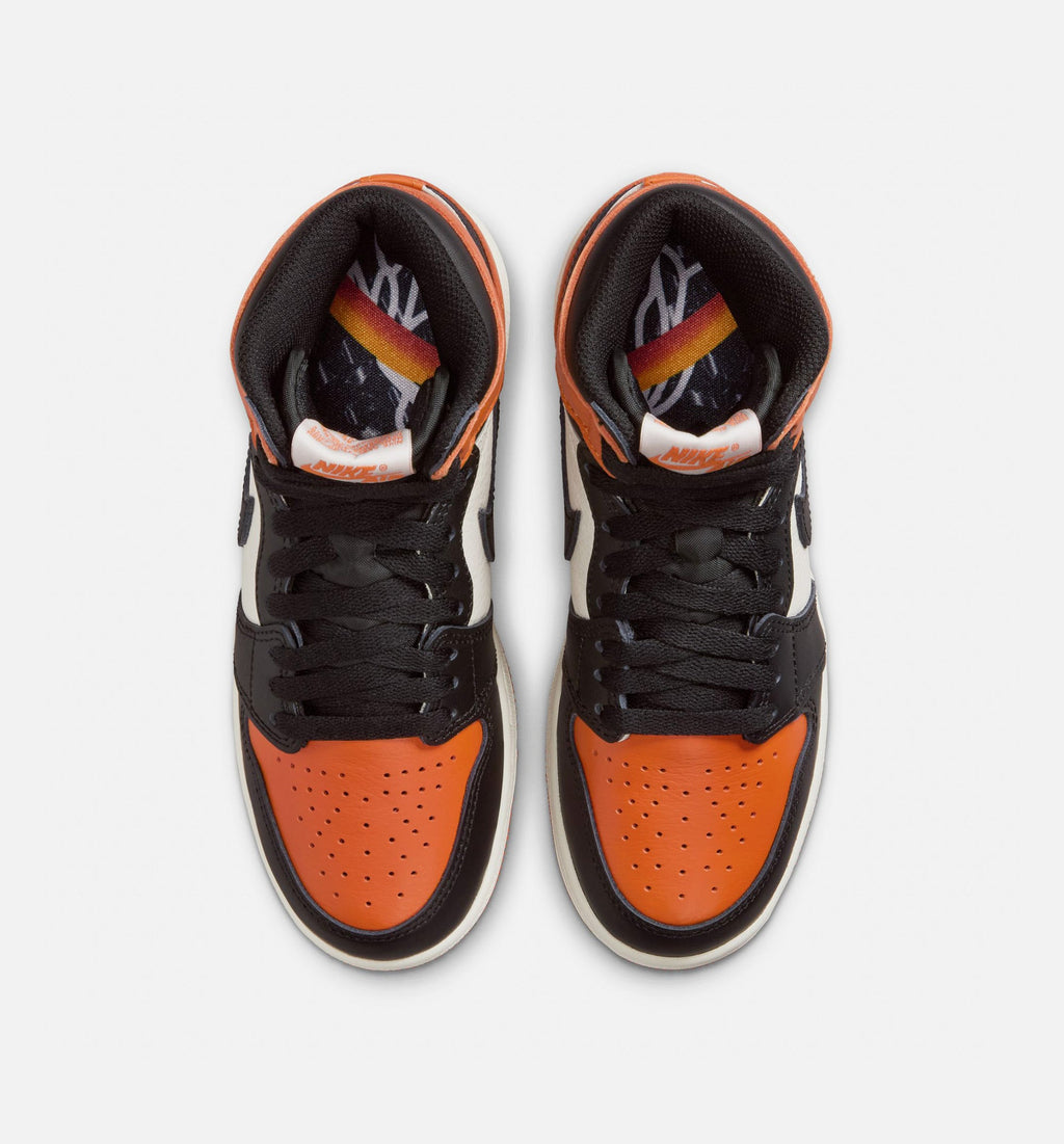 Air Jordan 1 Retro High OG Shattered Backboard Big Kids' Lifestyle Shoes - Black/Sail/Starfish