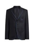ETRO single-breasted wool jacket with Pegaso logo