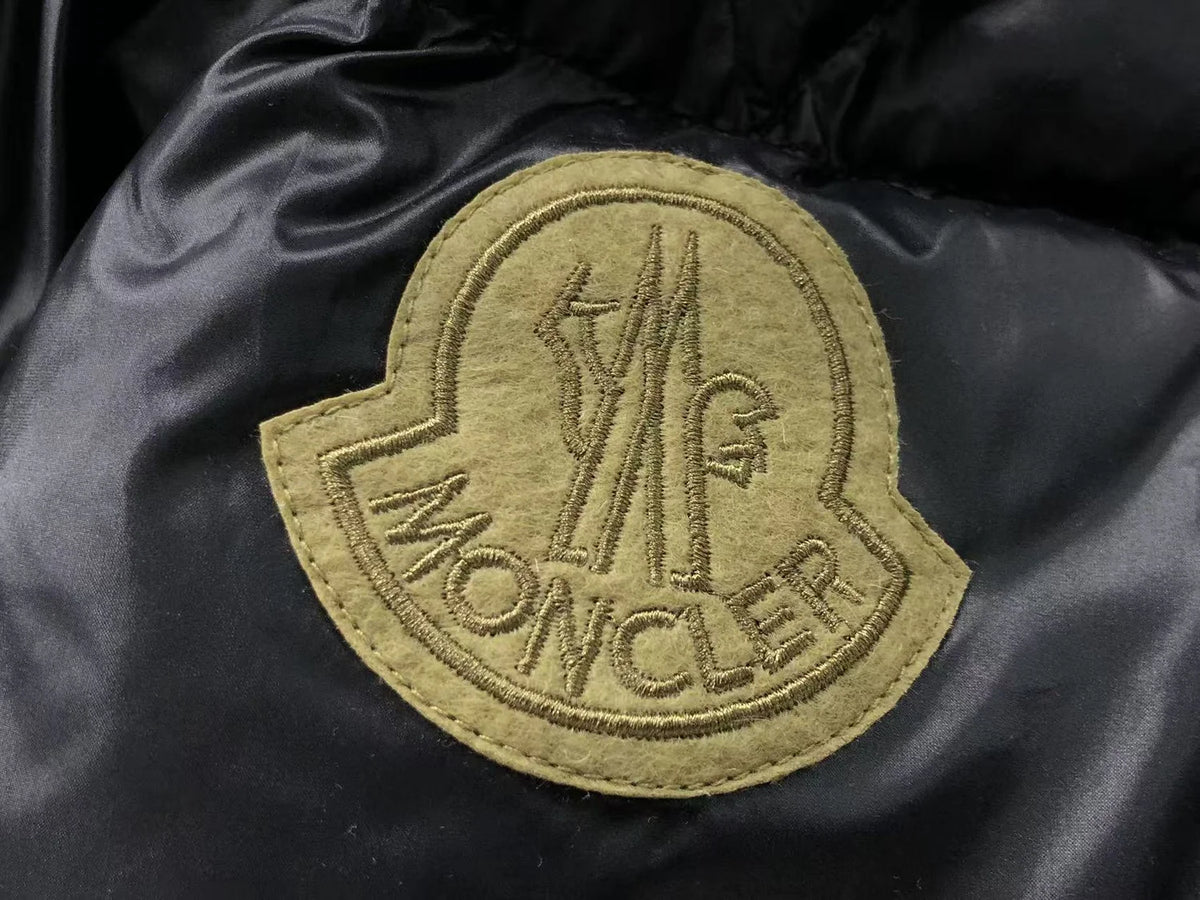 Moncler Black Glossy Stand-Collar Quilted Puffer Jacket