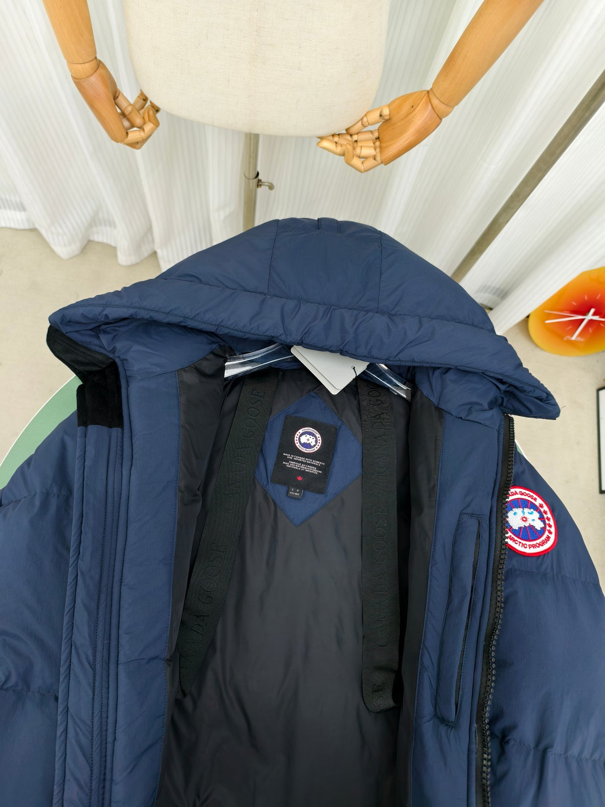 Canada Goose Navy Blue Hooded Quilted Puffer Jacket