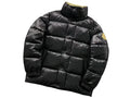 Moncler Black Glossy Stand-Collar Quilted Puffer Jacket