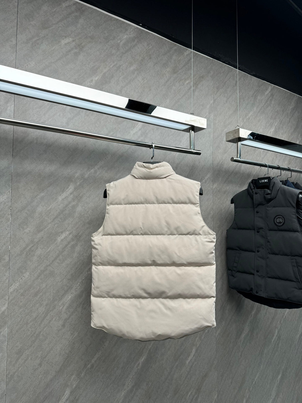 Canada Goose Off-White Black Badge Quilted Puffer Vest
