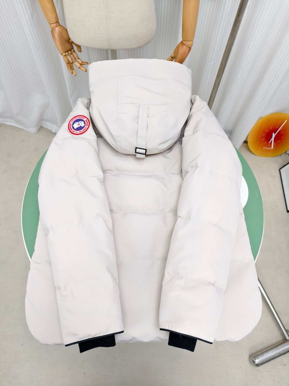 Canada Goose Ivory White Plush-Trim Hooded Puffer Jacket