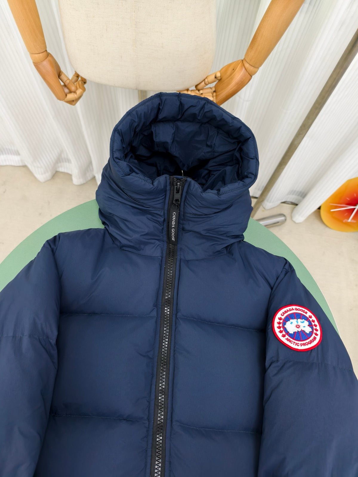 Canada Goose Navy Blue Hooded Quilted Puffer Jacket