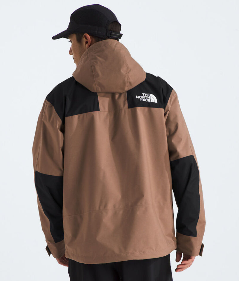The North Face Tan Brown and Black Hooded Colorblock Shell Jacket
