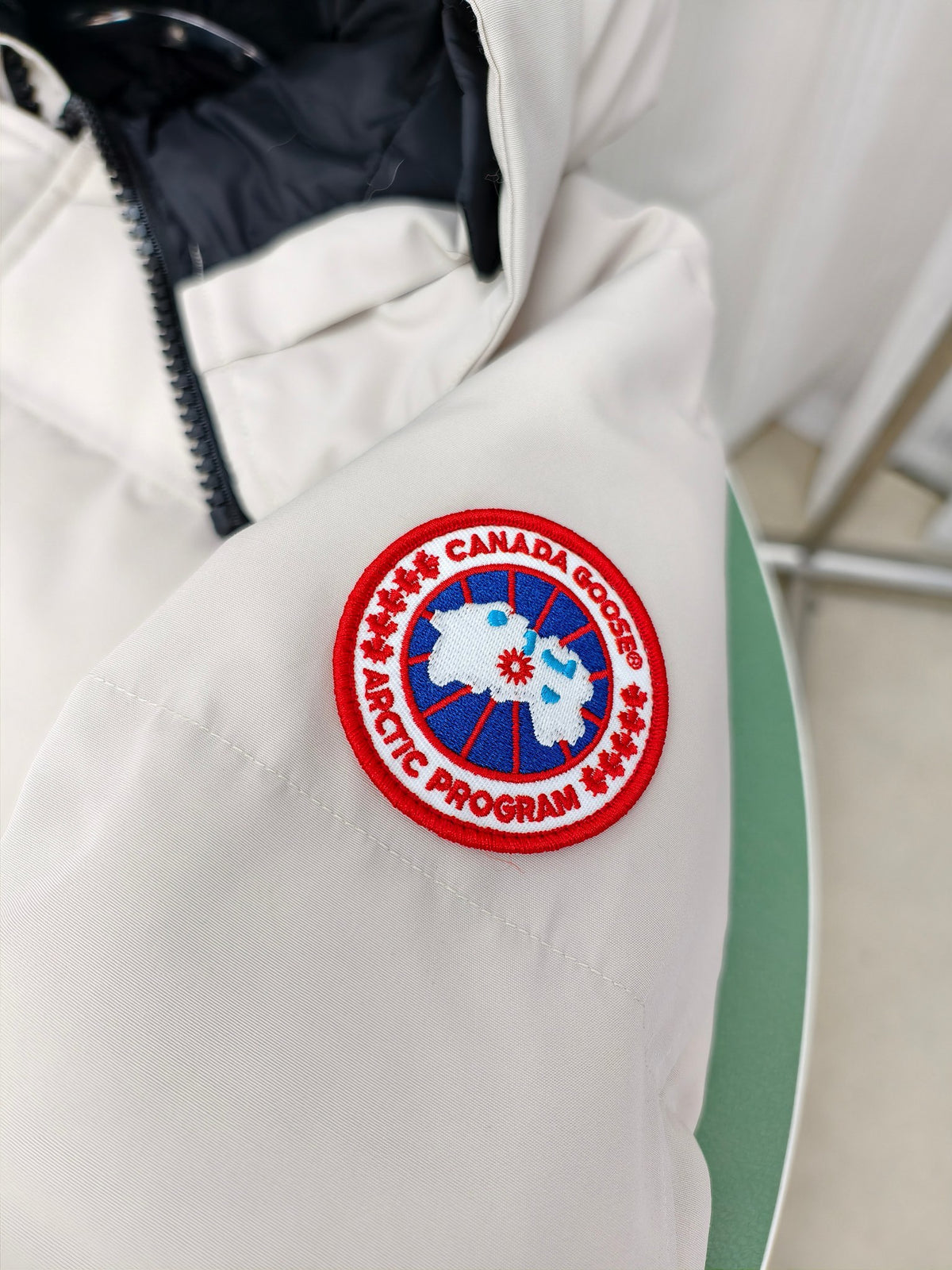 Canada Goose Ivory White Plush-Trim Hooded Puffer Jacket