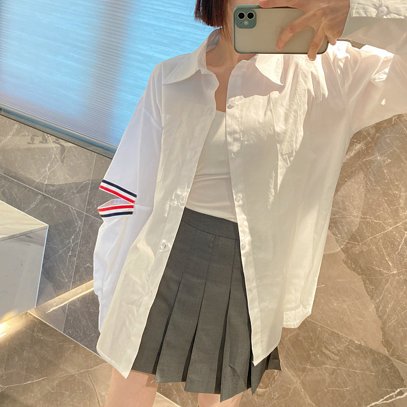 Thom Browne Women's Double Sleeve Label Shirt