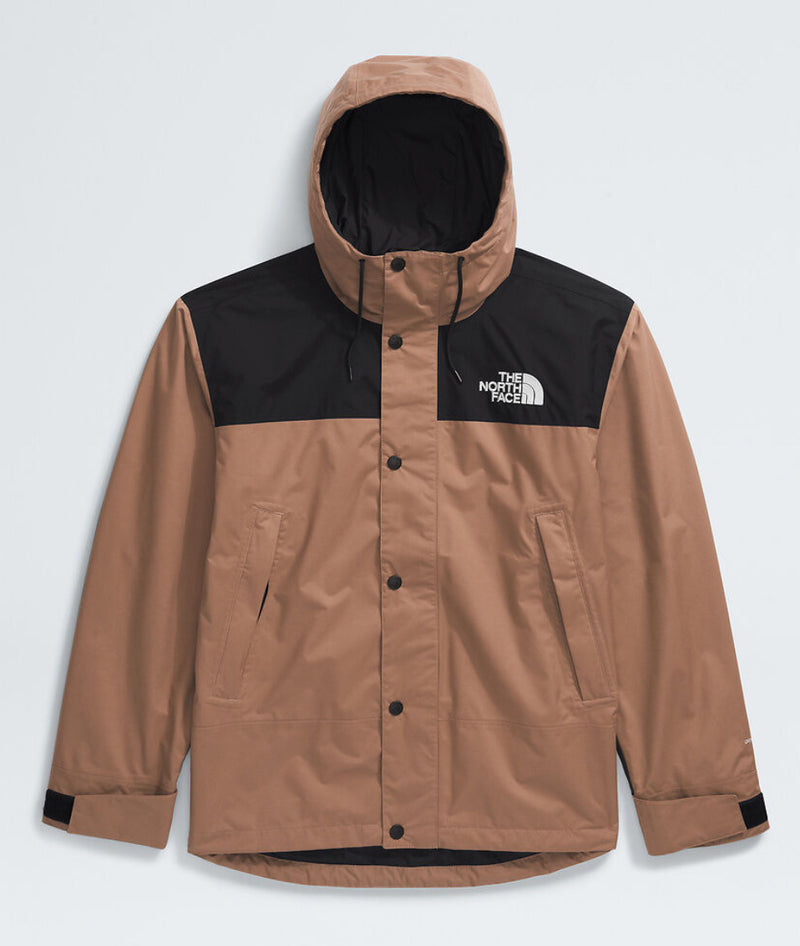 The North Face Tan Brown and Black Hooded Colorblock Shell Jacket