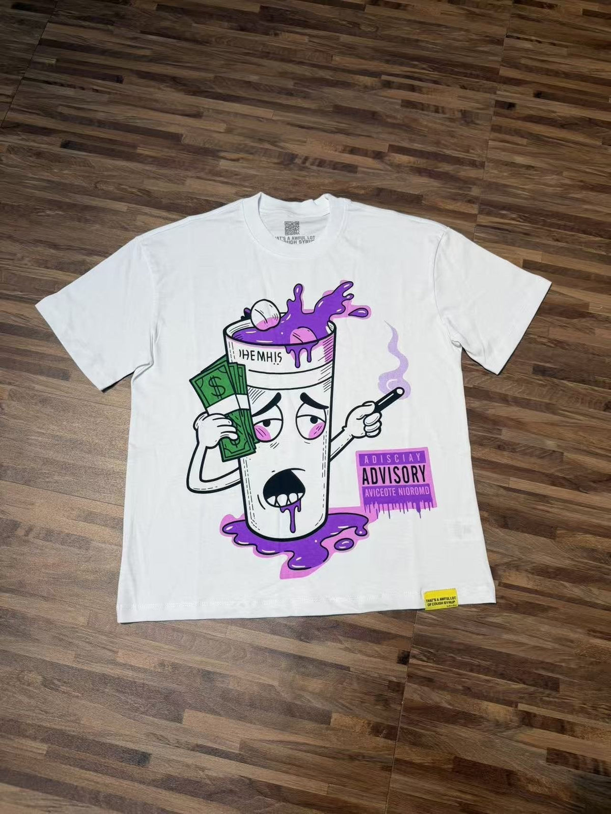THAT'S A AWFUL LOT OF COUGH SYRUP White Front & Back Graphic T-Shirt