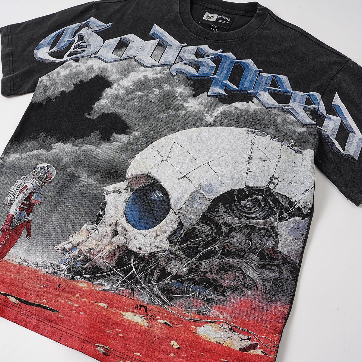 Godspeed Astronaut Skull Graphic T-Shirt