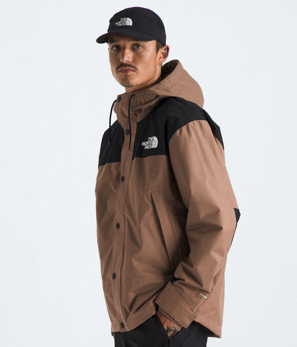 The North Face Tan Brown and Black Hooded Colorblock Shell Jacket