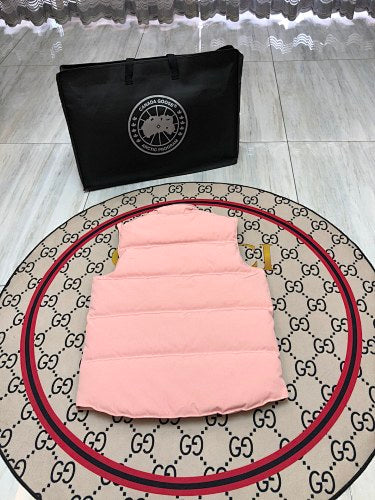 Canada Goose Pink Black Logo Quilted Puffer Vest