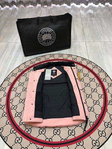 Canada Goose Pink Black Logo Quilted Puffer Vest