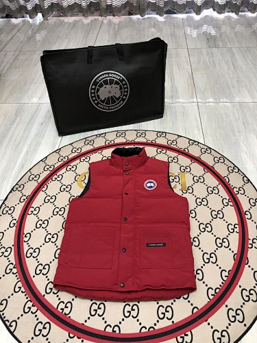 Canada Goose Red Classic Logo Quilted Puffer Vest