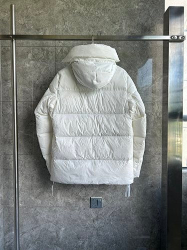 Canada Goose Ivory White Hooded Quilted Puffer Jacket