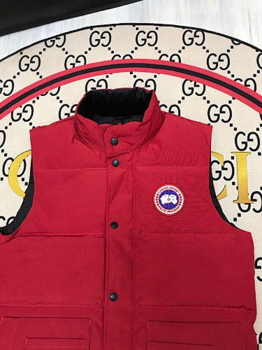 Canada Goose Red Classic Logo Quilted Puffer Vest