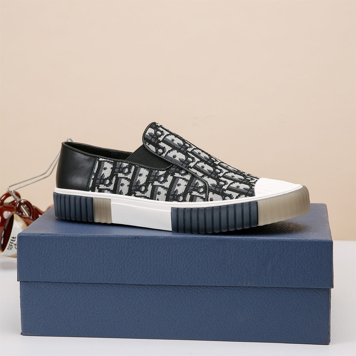 Dior Patterned Slip-On Sneakers